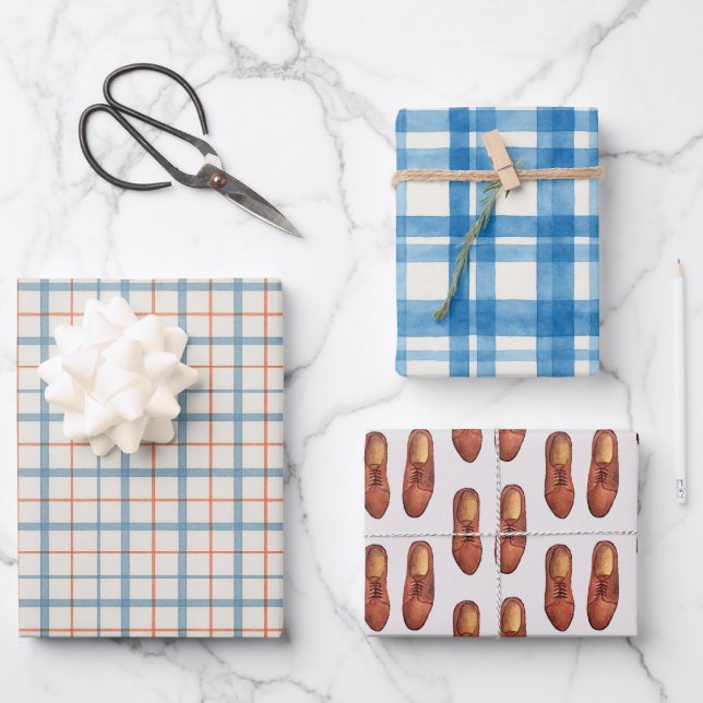 Retro Father's Day Wrapping Paper Sheet (Front)