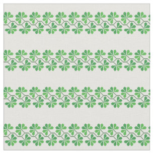 Retro Faux Cross Stitch Shamrock Stripe Printed  Fabric