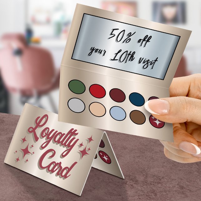 Retro faux eyeshadow palette folded loyalty card (Creator Uploaded)