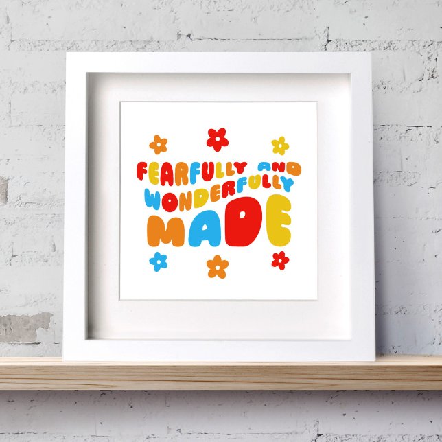 Retro Fearfully & Wonderfully Made Psalms 139:14 Poster (Creator Uploaded)