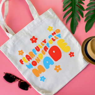 Retro Fearfully & Wonderfully Made Psalms 139:14 Tote Bag