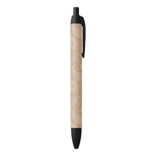Retro-feater-pale-pattern Black Ink Pen (Bottom (Vertical))