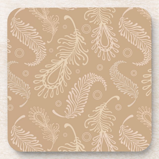 Retro-feater-pale-pattern Coaster (Front)