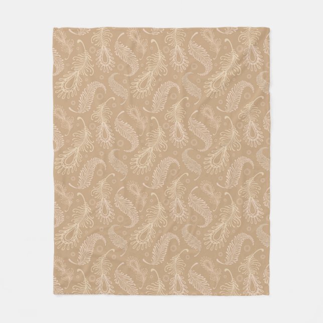 Retro-feater-pale-pattern Fleece Blanket (Front)