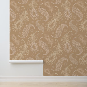 Retro-feater-pale-pattern Wallpaper