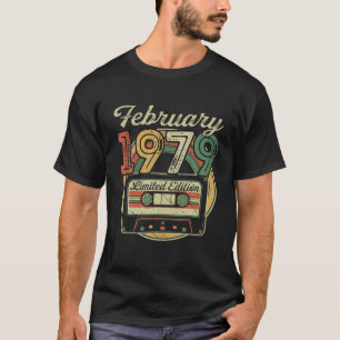 Retro February 1979 Cassette Tape 43Rd Birthday De T-Shirt