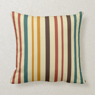 Retro Feel stripes Throw Pillow