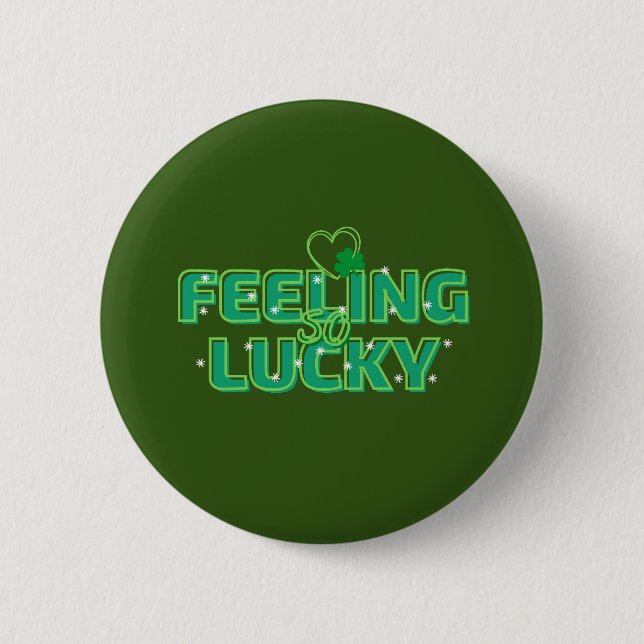 Retro Feeling Lucky St Patrick's Day   2 Inch Round Button (Front)