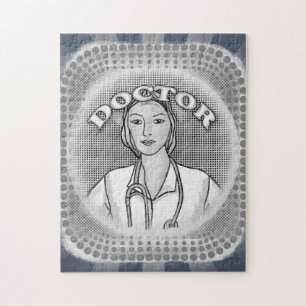 Retro female doctor  jigsaw puzzle