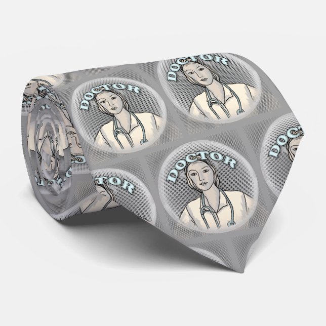 Retro Female Doctor Tie (Rolled)