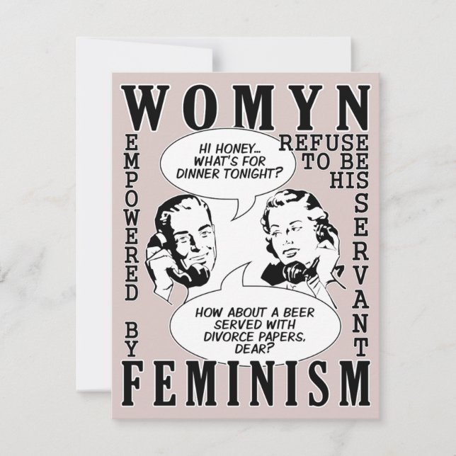 Retro Feminist Humour Divorce Party invitations (Front)