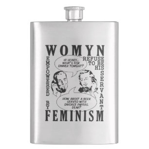 Retro Feminist Humour flask
