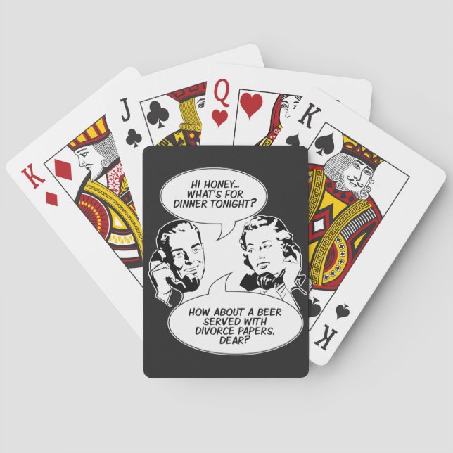 Retro Feminist Humour playing cards (Back)