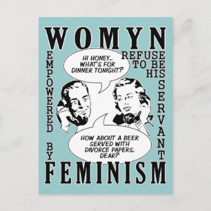 Retro Feminist Humour postcards