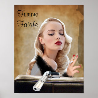 Retro Femme Fatale Diva - Smoking and Guns Poster