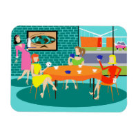 Retro Femme's Weekly Card Jeu Flexi Magnet