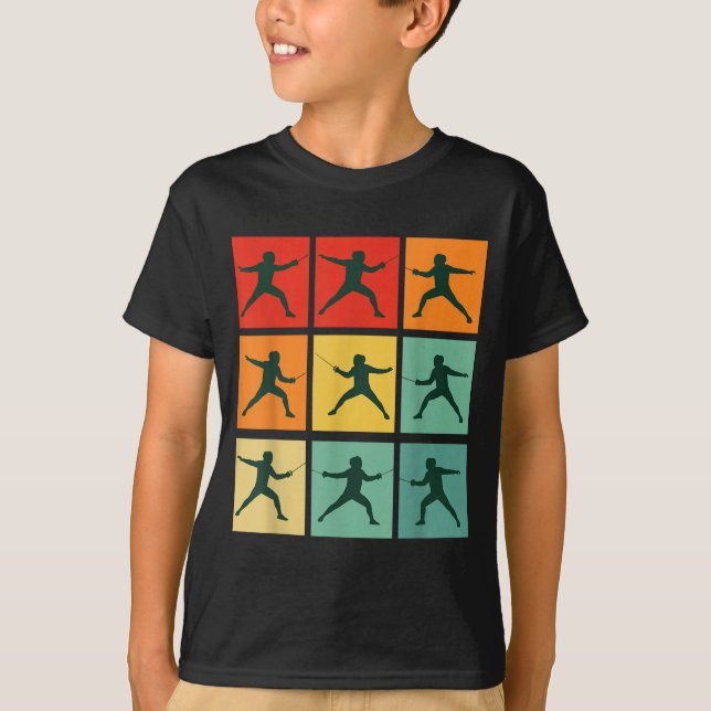 Retro Fencing For Christmas Srty Fencer Athlete  T-Shirt (Front)