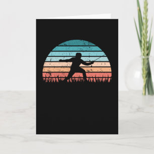 Retro Fencing Sunset Gift for Fencer Men and Women Card