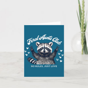 Retro Feral Aunts Club Raccoon Auntie Pregnancy An Card
