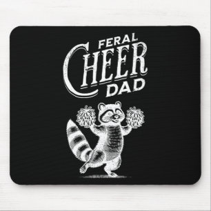 Retro Feral Cheer Dad Raccoon Dance Cheerleading O Mouse Pad