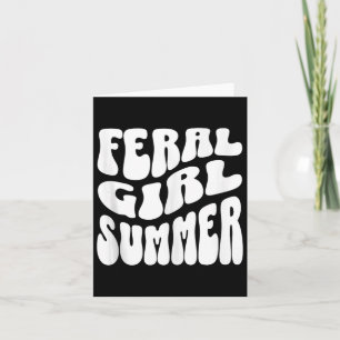 Retro Feral Girl Summer Groovy Mom Aunt Women Teen Card