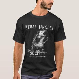 Retro Feral Uncle Society Funny Opossum Lovers Fat T-Shirt
