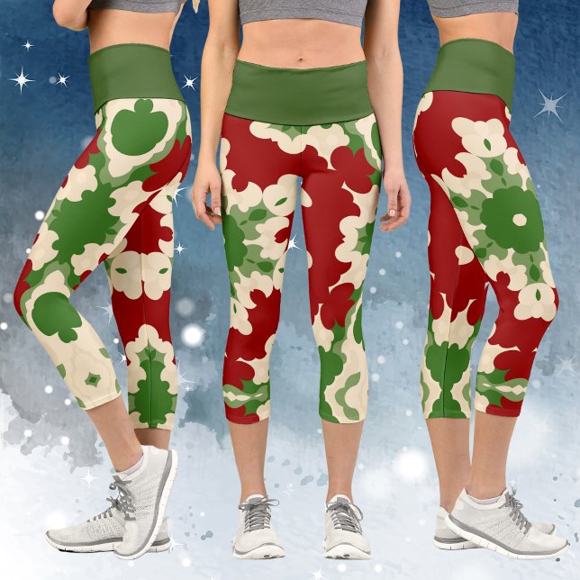 Retro Festive Mandala Capri Leggings (Creator Uploaded)