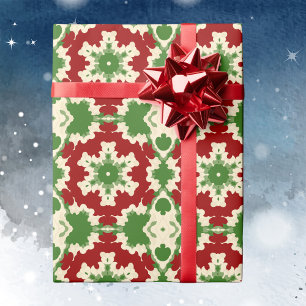 Retro Festive Mandala Wrapping Paper