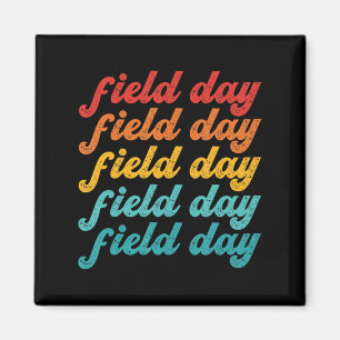 Retro Field day  yellow field day games teachers k Magnet
