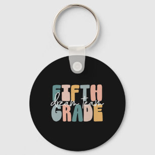 Retro Fifth Grade Dream Team Groovy Teacher Byck T Keychain