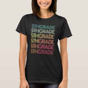 Retro Fifth Grade Student Teacher Groovy Team Read T-Shirt
