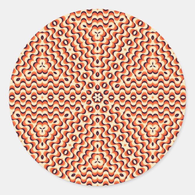 Retro Fifties Seamless Abstract Art Classic Round Sticker (Front)