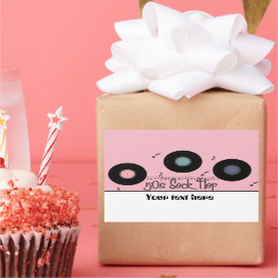 Retro Fifties sock hop party customizable sticker