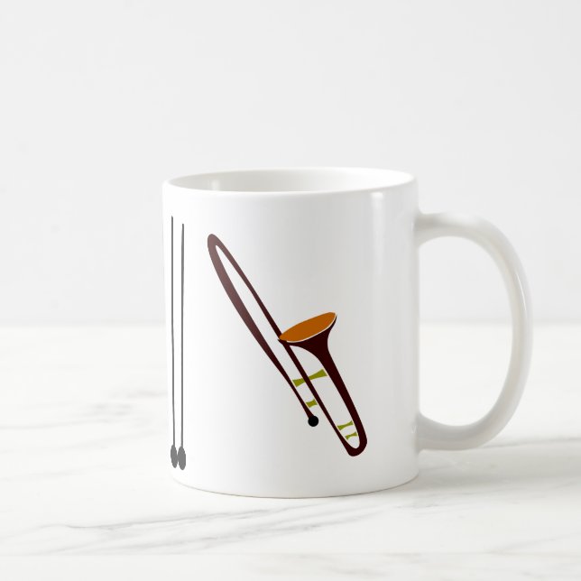 Retro Fifties Trombone Coffee Mug (Right)