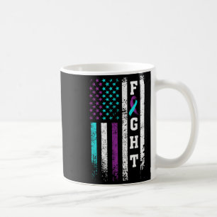 Retro Fight Suicide Prevention Awareness Us Flag  Coffee Mug