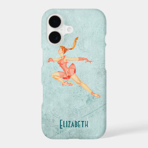 Retro Figure Skater In A Pink Outfit Personalized