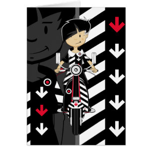 Rétro fille de mod sur la carte de scooter