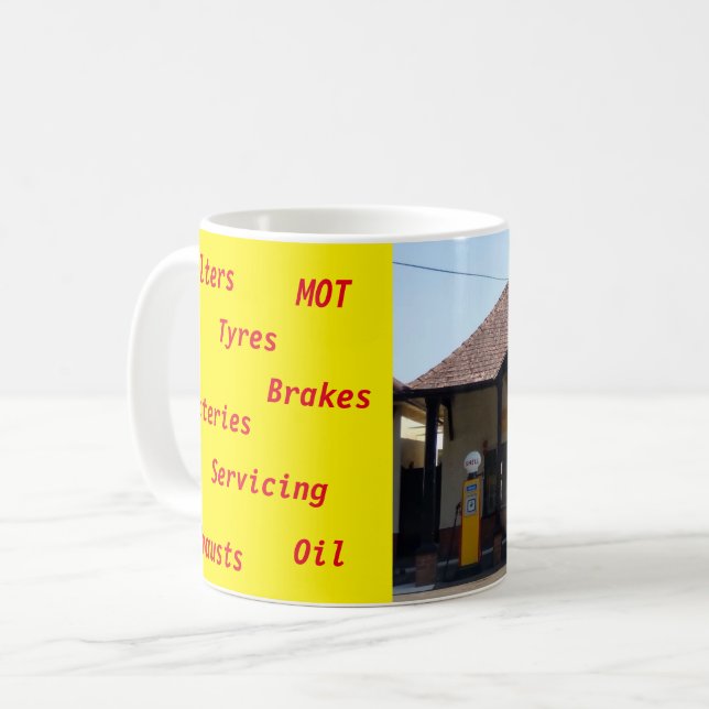 Retro Filling Station Coffee Mug (Front Left)