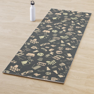 Retro film elements pattern yoga mat