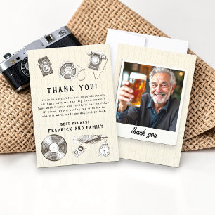 Retro  Film Reel Vintage Birthday photo Thank You Card