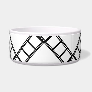 Retro Film Strip Pet Bowl – Cinematic Abstract
