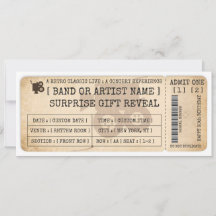 Retro Film Ticket Gift Reveal Voucher | Custom