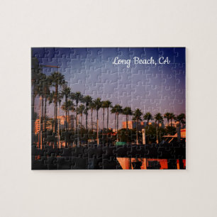Retro Filter Long Beach California Puzzle
