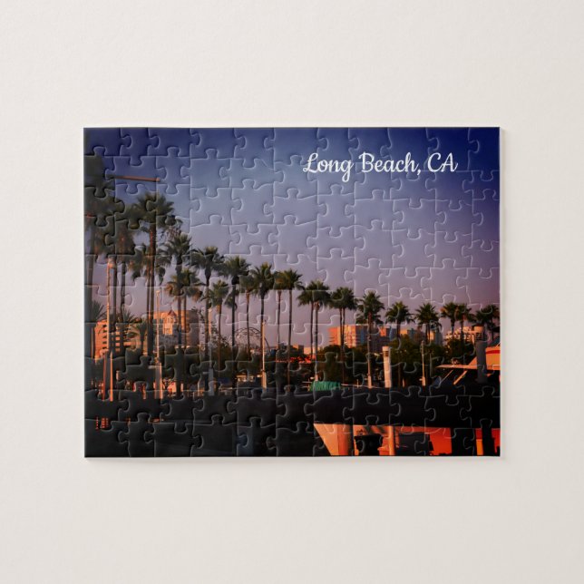 Retro Filter Long Beach California Puzzle (Horizontal)