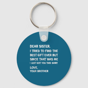 Retro Find Tried Sister I Dear Keychain