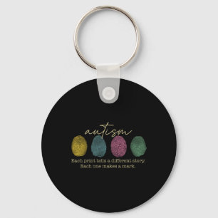 Retro Fingerprint Autism Each Print Tells A Differ Keychain