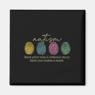 Retro Fingerprint Autism Each Print Tells A Differ Magnet