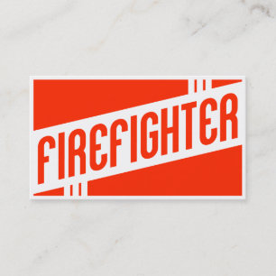 retro firefighter business card