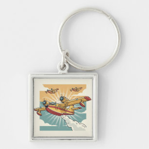 Retro Firefighting Water Bomber AirPlane Keychain
