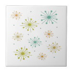 Retro Fireworks Starbursts Colourful Mid-century Tile<br><div class="desc">Elevate your tiling project with this fabulous retro firework starburst mid century style ceramic tile. It will add that POP you're looking for!</div>